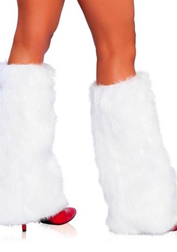 Adult Deluxe Furry White Leg Warmers, $25.99