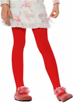 Girls Opaque Tights Red