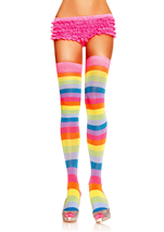 Acrylic Neon Rainbow Thigh Highs