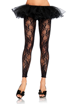 Floral Lace Footless Tights