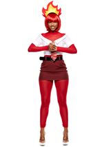 Adult Hot Head Women Angry Costume