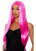 Hot Pink Straight Hair Women Wig