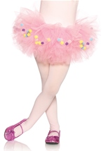 Pom Pom Filled Tulle Kids Pink Tutu