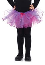 Dual Color Sequin Trim Glitter Girls Tulle Petticoat