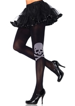 Skull And Cross Bone Spandex Opaque Women Tights