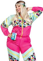 Adult Plus Size 80s Tracksuit Women Costume