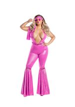 Plus Disco Queen Pink Women Costume