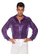 Purple Sequin Men Shirt 