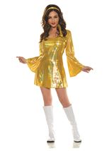Disco 70s Gold Women Costume
