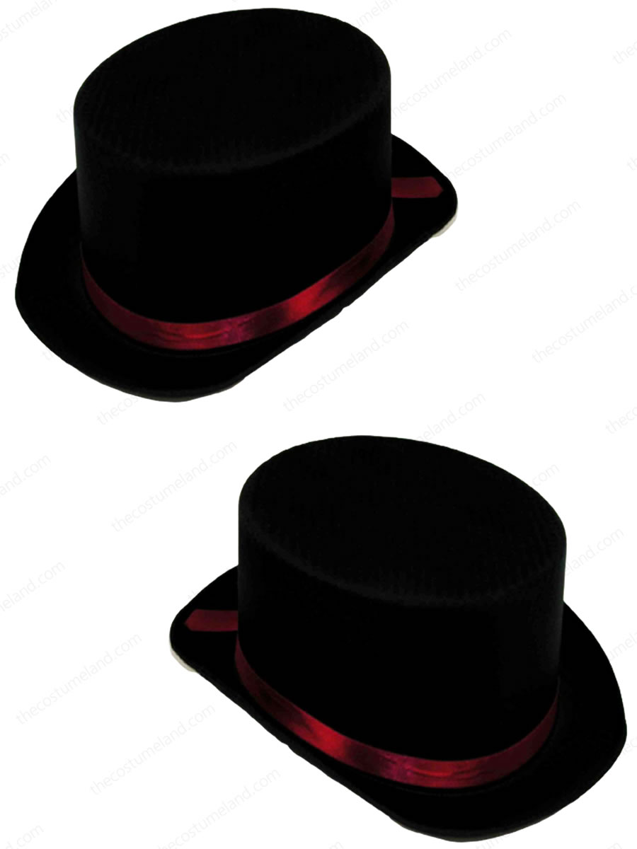 black satin top hat