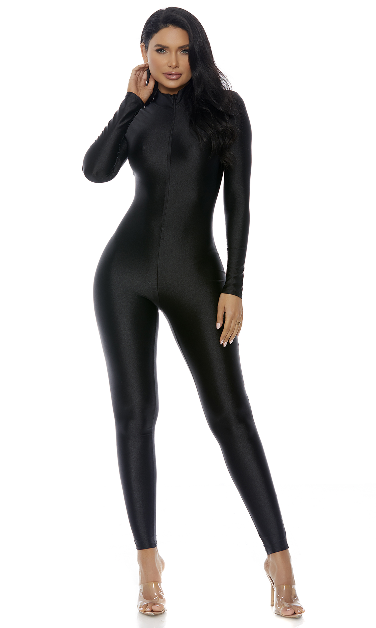 Black full bodysuit  Body suit outfits, Full body suit, Black