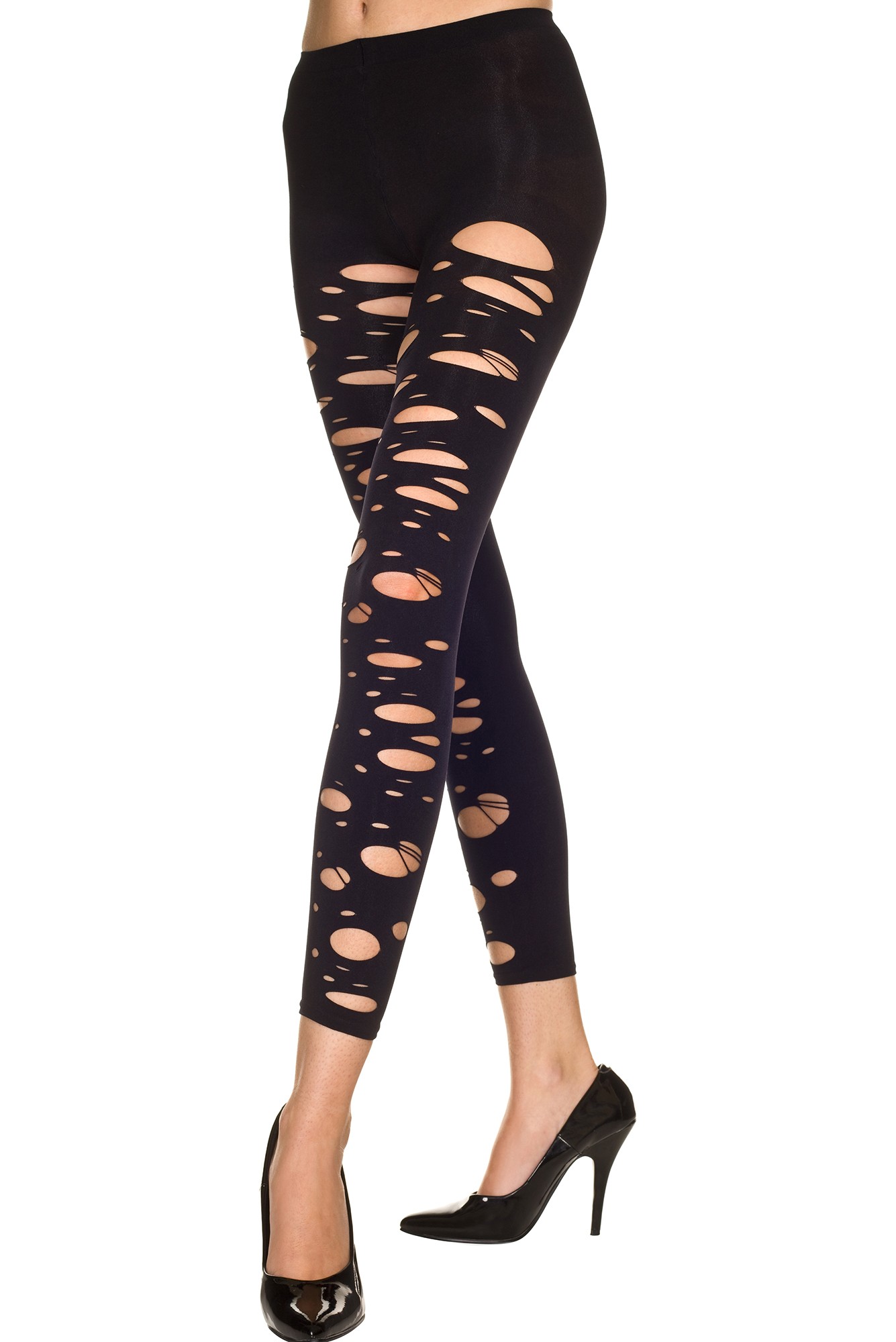 Adult Tattered Stirrup Opaque Spandex Leggings | $9.99 | The Costume Land