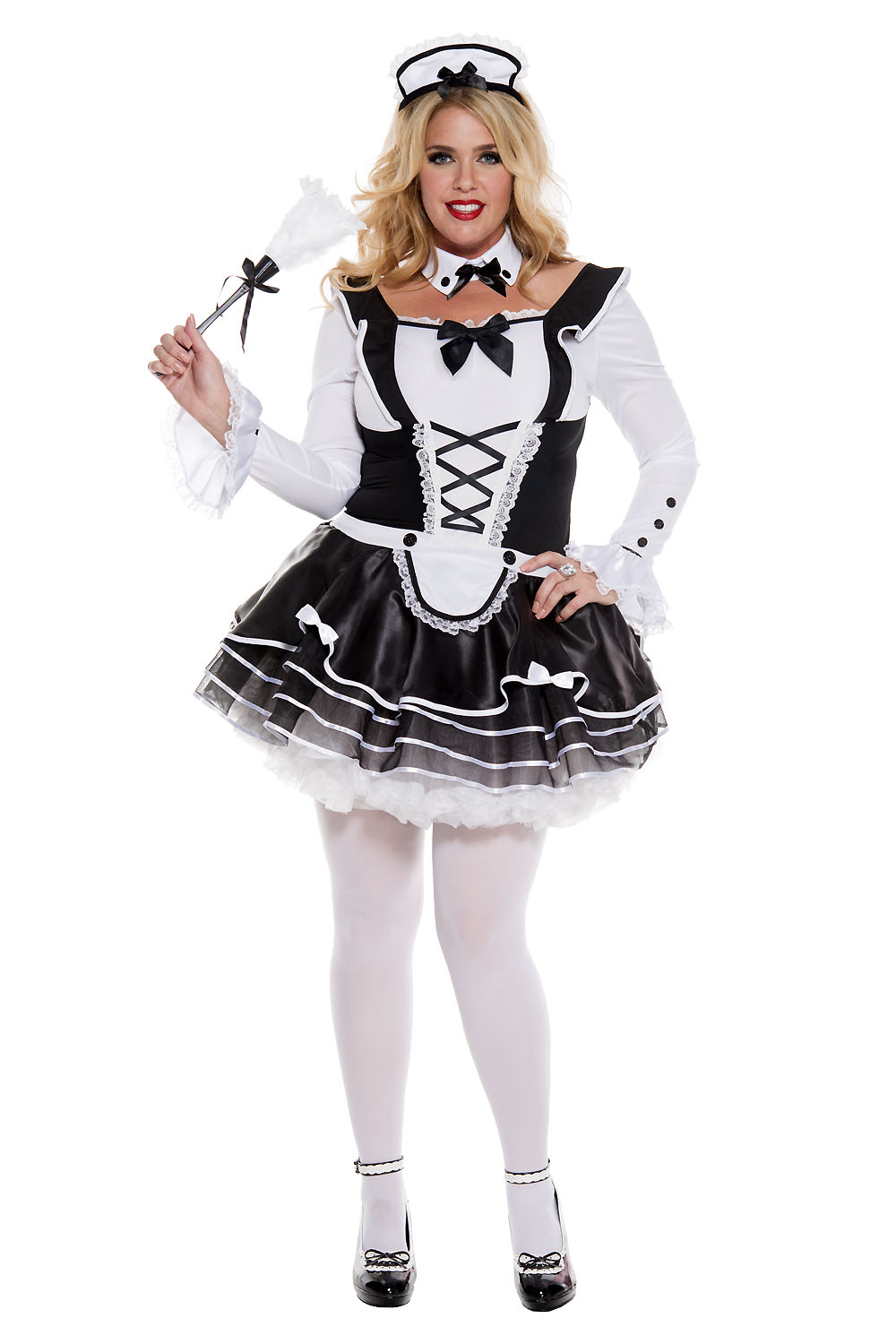 Adult Proper French Maid Plus Size Woman Costume 6099 The Costume Land